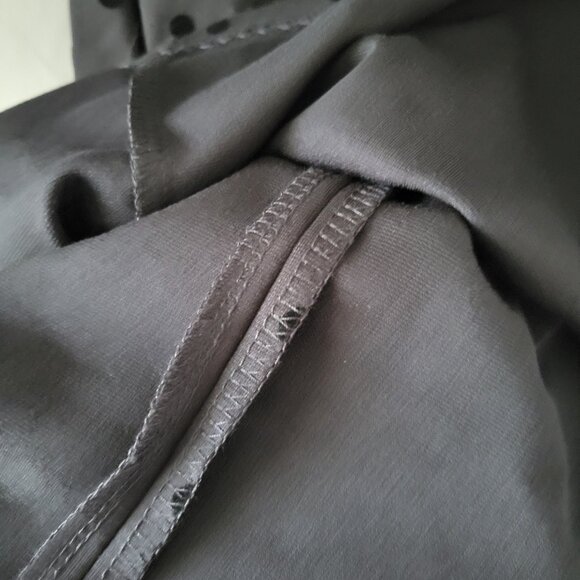 Old Navy Little Black Dress velour dots long sleeves lined zipper Small stretchy - Picture 10 of 13